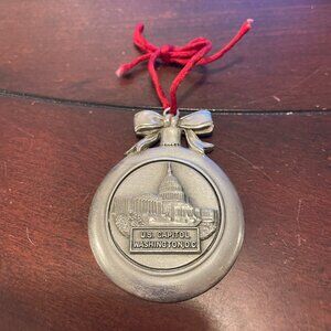 Pewter “U.S. CAPITOL, WASHINGTON, D.C.” Christmas Ornament